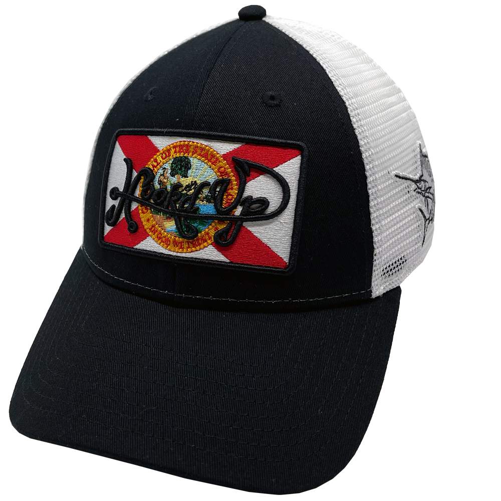 Signature Florida Flag Snapback Hat (Black/White) - Sailfish