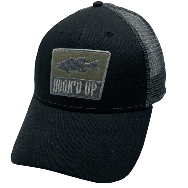 Hook'd Up Bass Silouette Snapback Hat (Black/Gray)