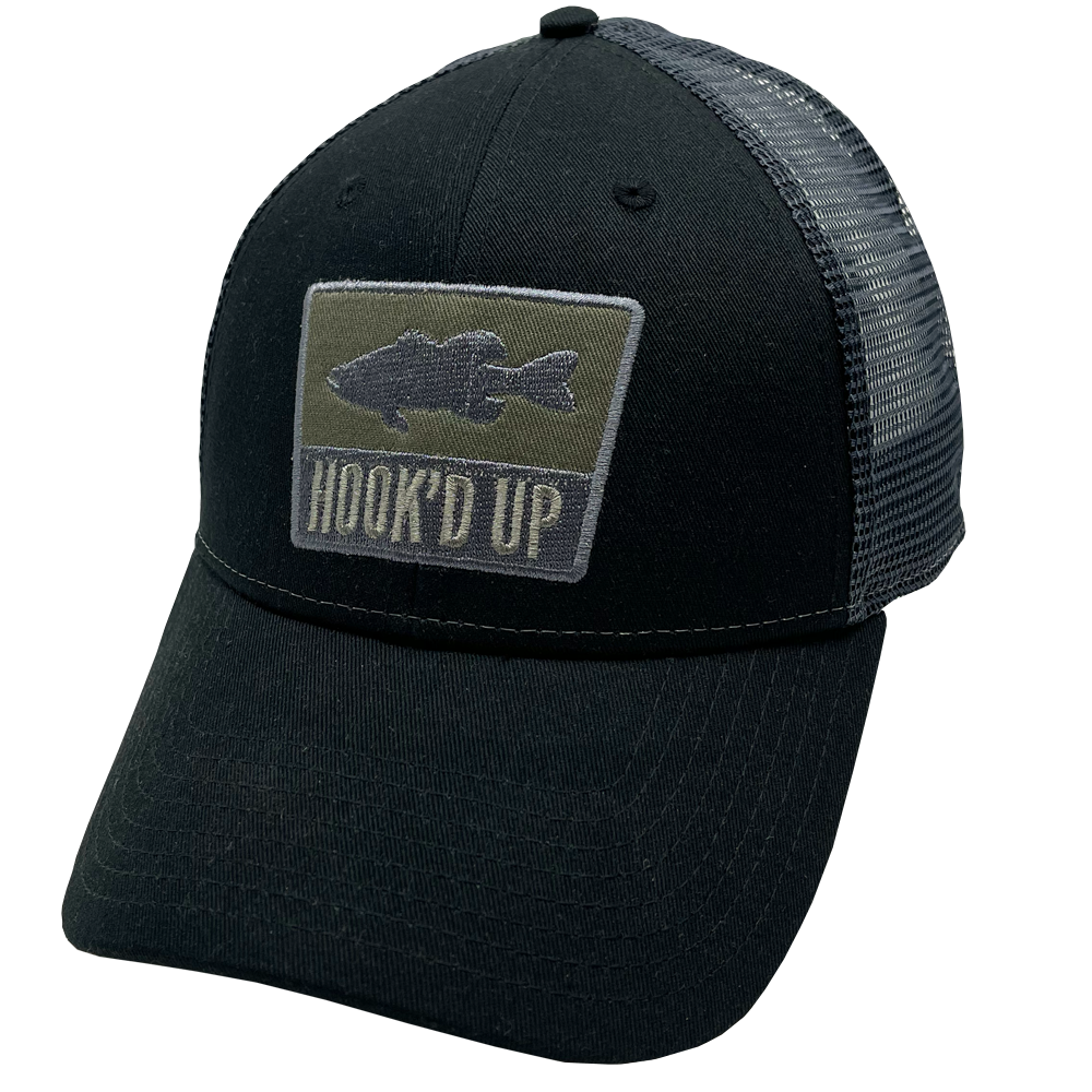 Hook'd Up Bass Silouette Snapback Hat (Black/Gray)