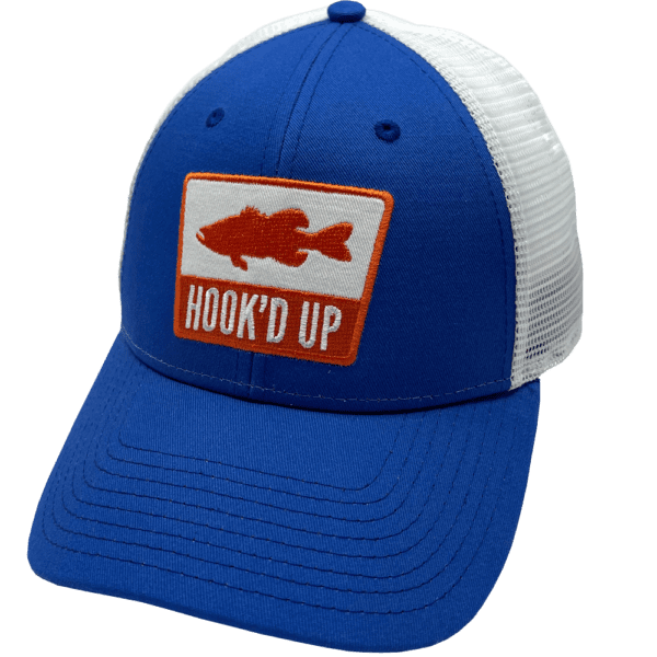 Hook'd Up Bass Silouette Snapback Hat (Royal/Orange)