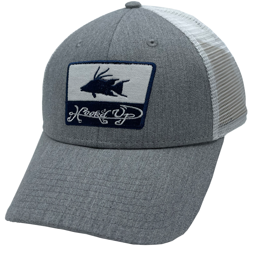 Hook'd Up Hogfish Silouette Snapback Hat (Heather/Navy)