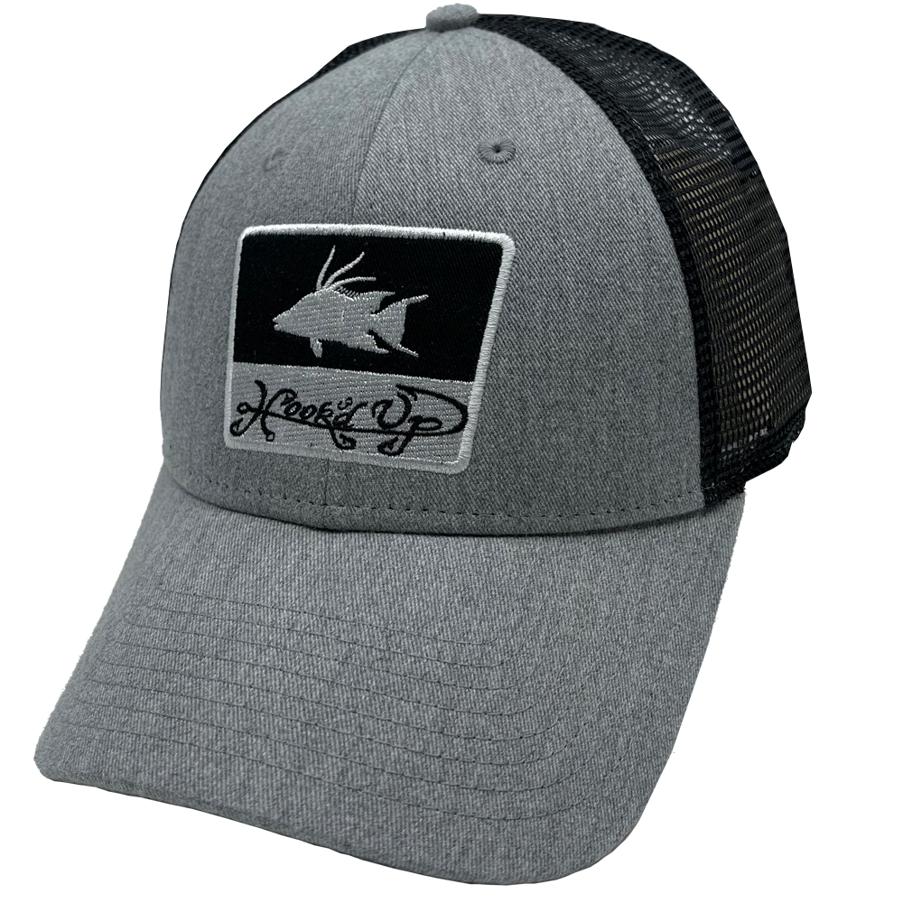 Hook'd Up Hogfish Silouette Snapback Hat (Gray/Black)