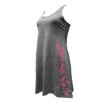 Signature Triblend Racerback Tank Dress (Heather Gray/Hot Pink)
