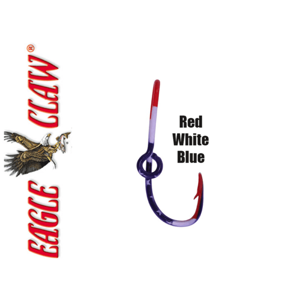 Hat Fish Hook - Eagle Claw, Red White Blue